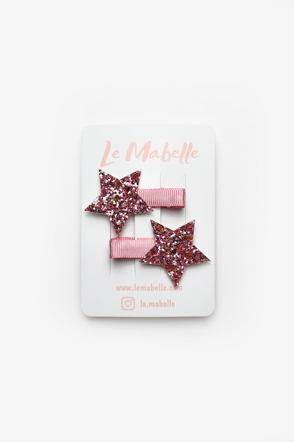 Pembe  Simli Yıldız Figürlü 2'li Kız Çocuk Klips Toka