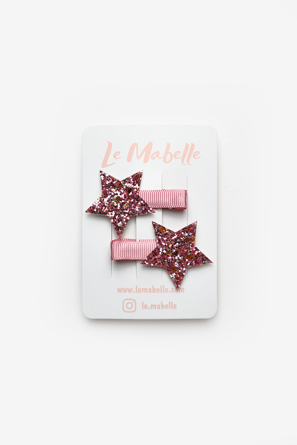 Pembe  Simli Yıldız Figürlü 2'li Kız Çocuk Klips Toka