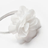 Beyaz  Gül Detaylı Kız Çocuk Taç