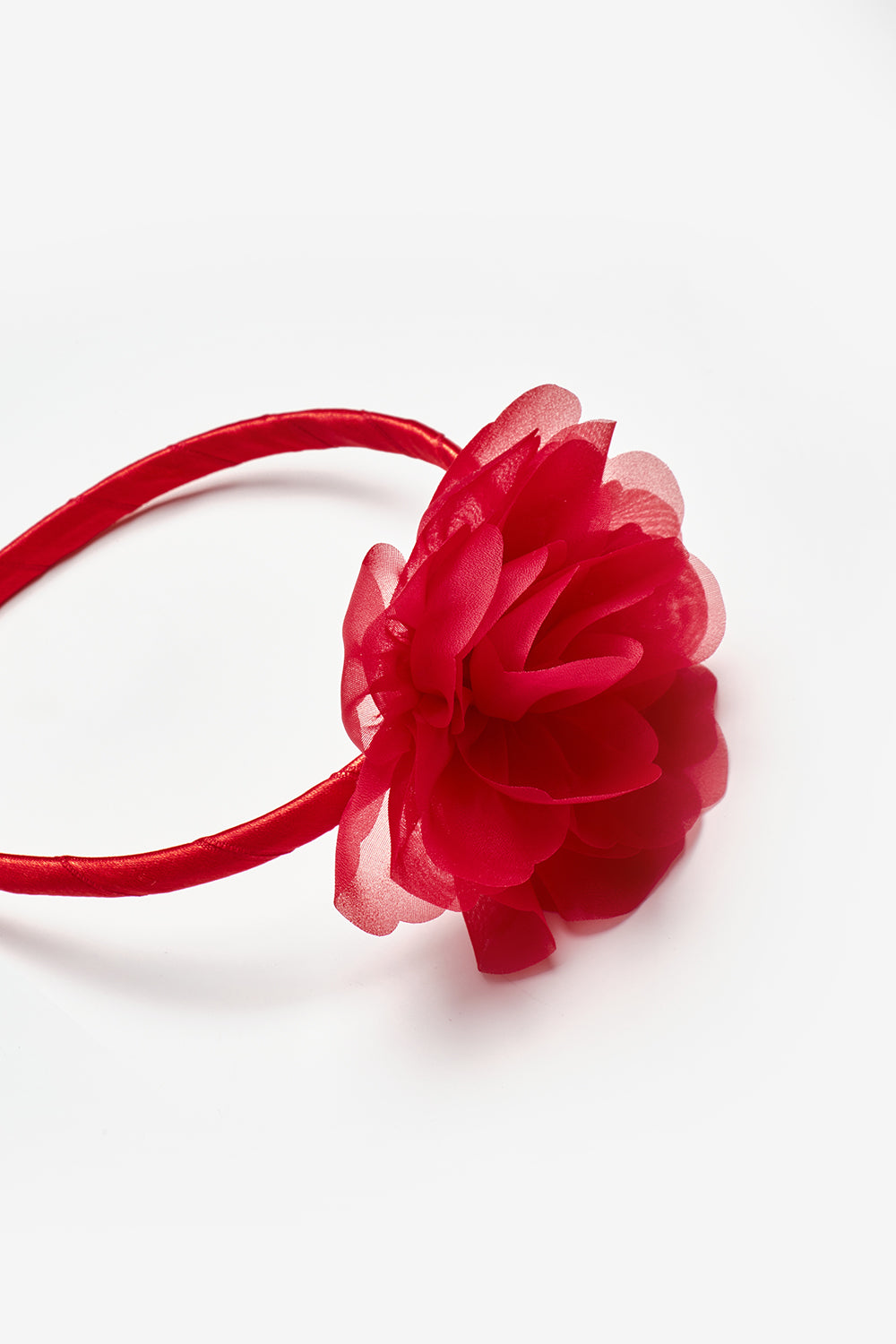 Kırmızı  Gül Detaylı Kız Çocuk Taç