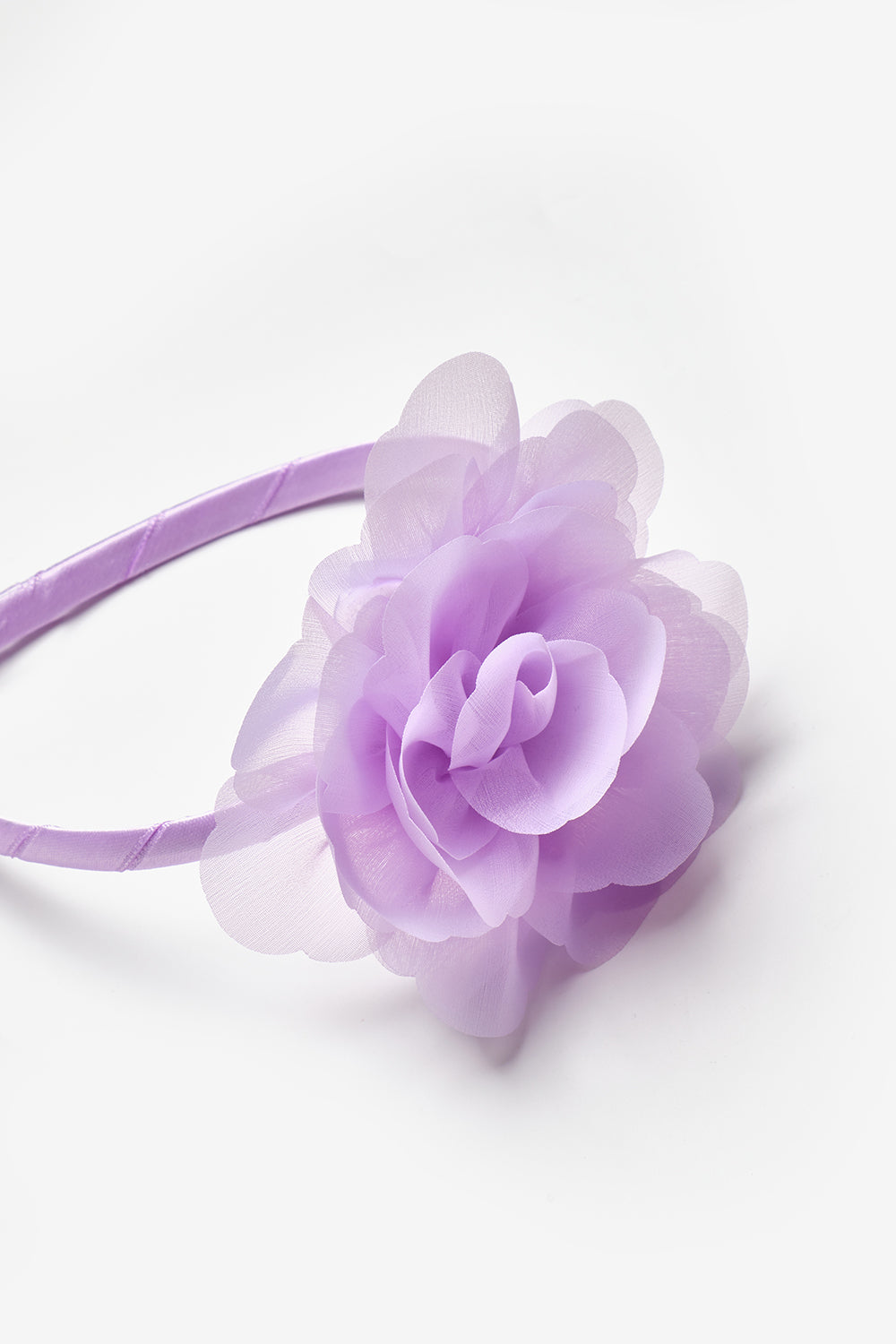 Lila  Gül Detaylı Kız Çocuk Taç