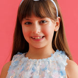 Mavi Gül Detaylı Kız Çocuk Taç