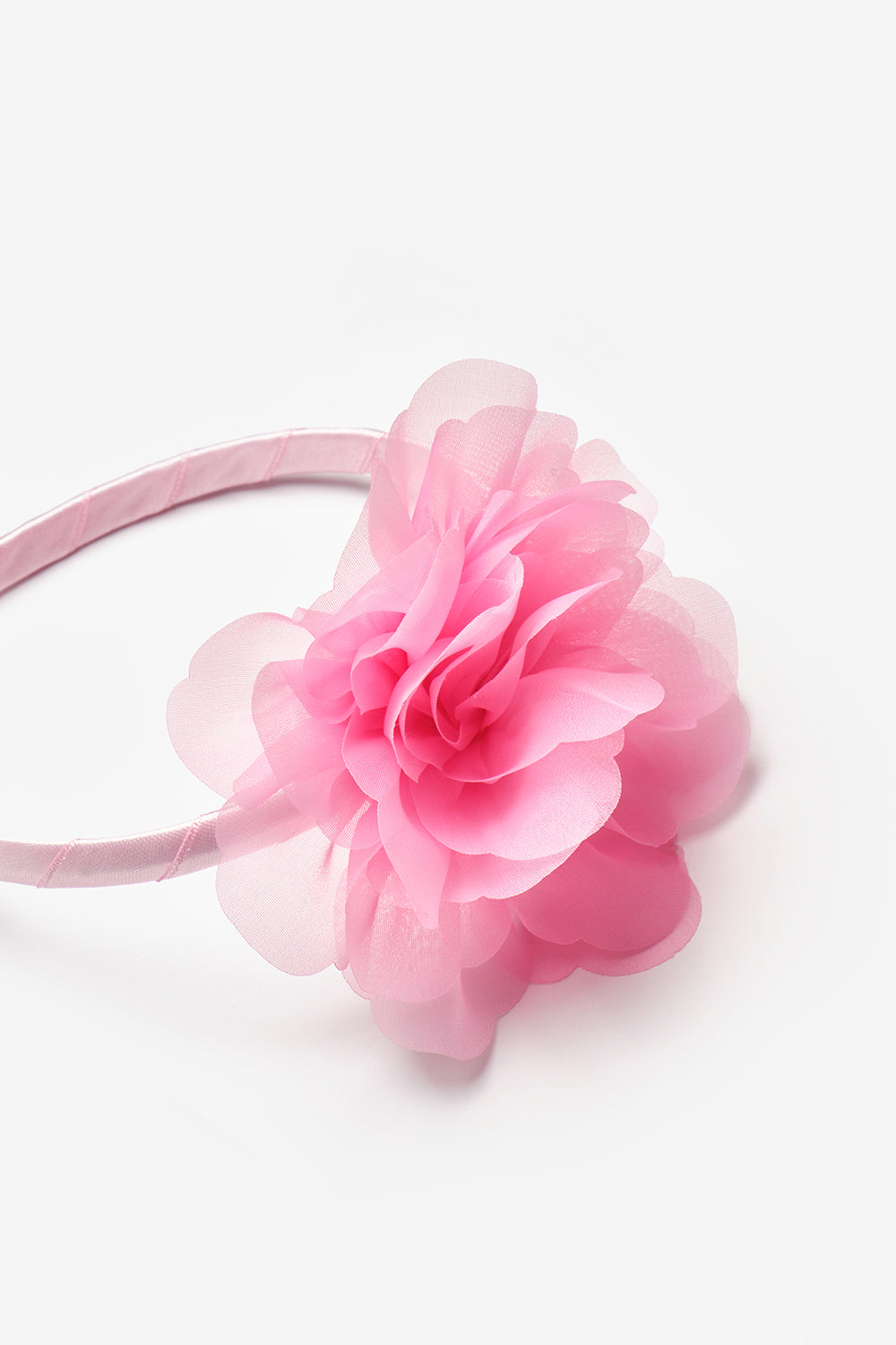 Pembe  Gül Detaylı Kız Çocuk Taç