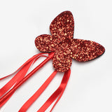 Kırmızı  Kelebek Figürlü Püsküllü Parti Asası