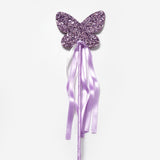 Lila  Kelebek Figürlü Püsküllü Parti Asası