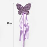 Lila  Kelebek Figürlü Püsküllü Parti Asası