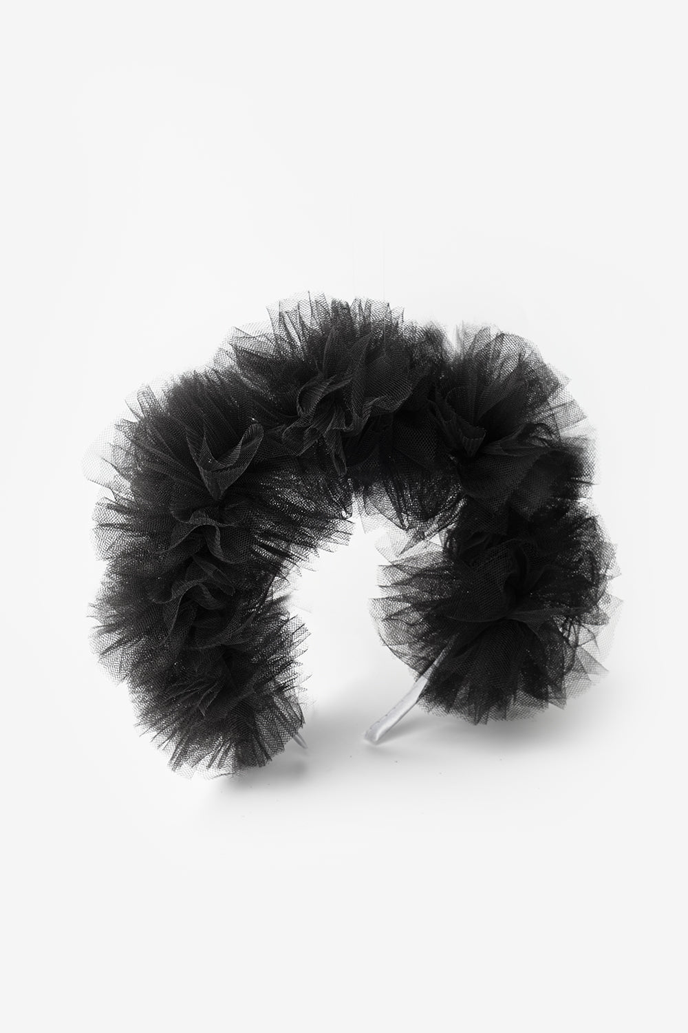 Siyah Tül Ponponlu Kız Çocuk Taç