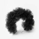 Siyah Tül Ponponlu Kız Çocuk Taç