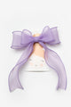 Lilac Tailored Bow Girl's Automatic Hair Clip