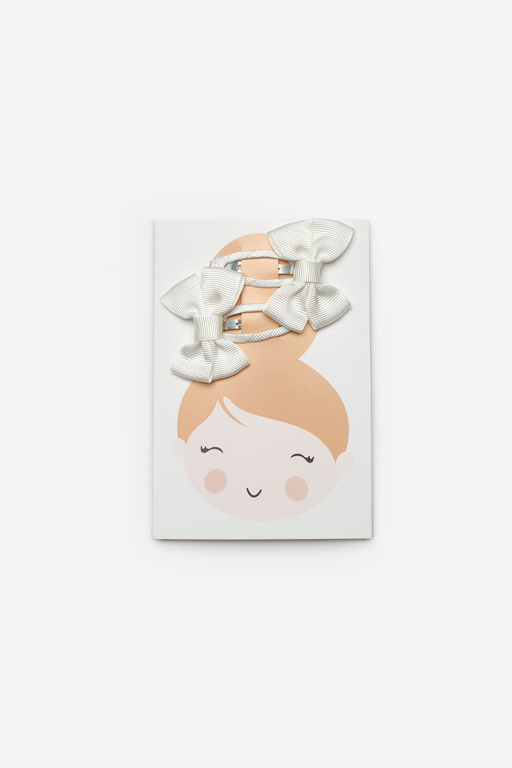 Beyaz  İkili Fiyonk Kız Çocuk Çıt Çıt Toka