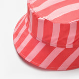 Kırmızı Çizgi Desenli Çocuk Bucket Şapka