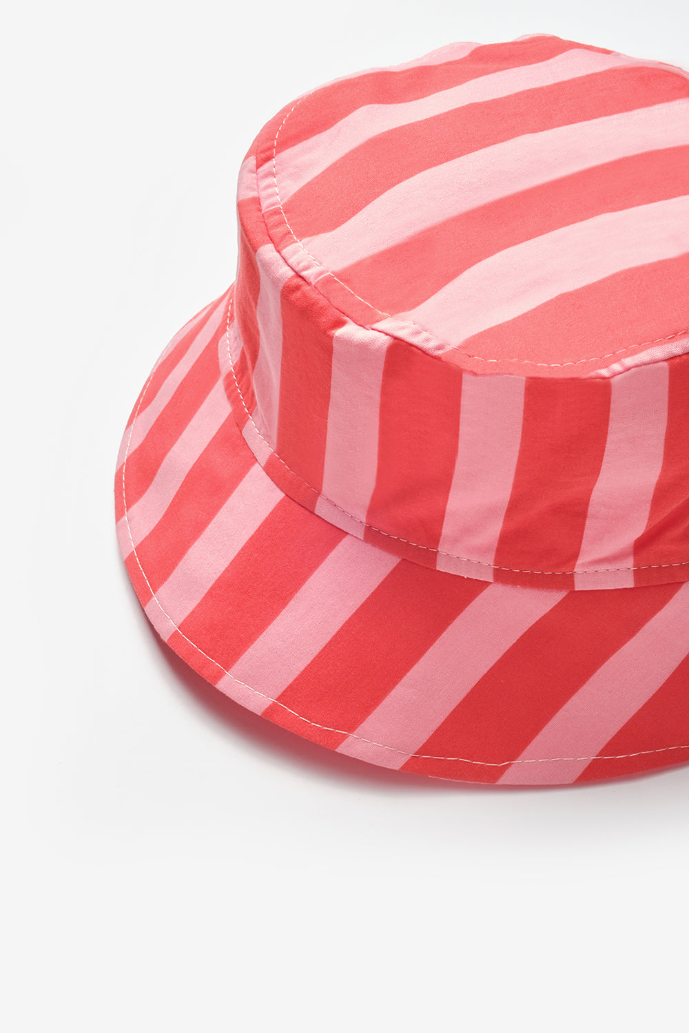 Kırmızı Çizgi Desenli Çocuk Bucket Şapka