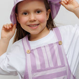 Lila Çizgi Desenli Çocuk Bucket Şapka