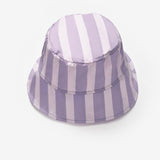 Lila Çizgi Desenli Çocuk Bucket Şapka