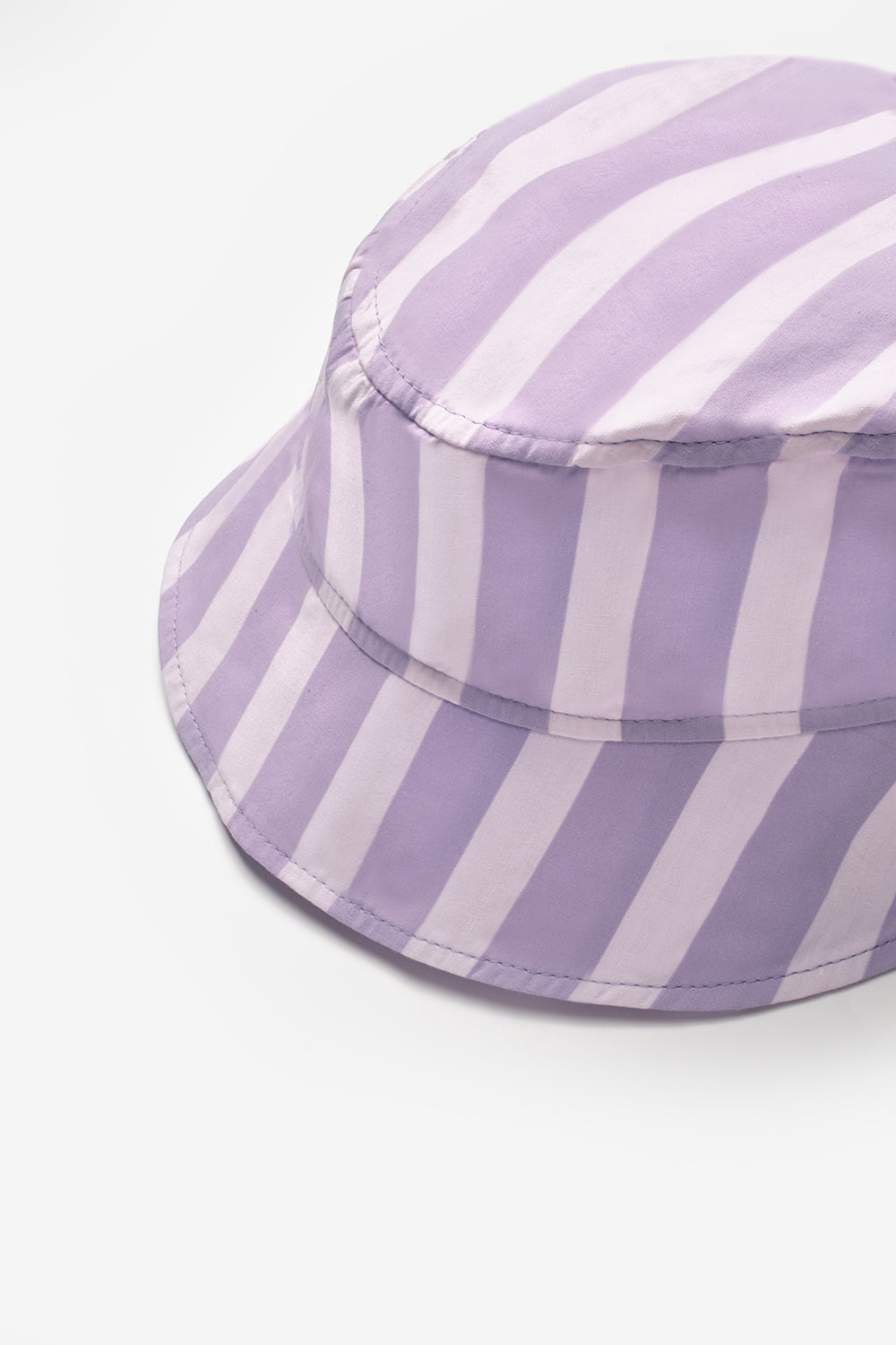 Lila Çizgi Desenli Çocuk Bucket Şapka