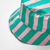 Mint Çizgi Desenli Çocuk Bucket Şapka