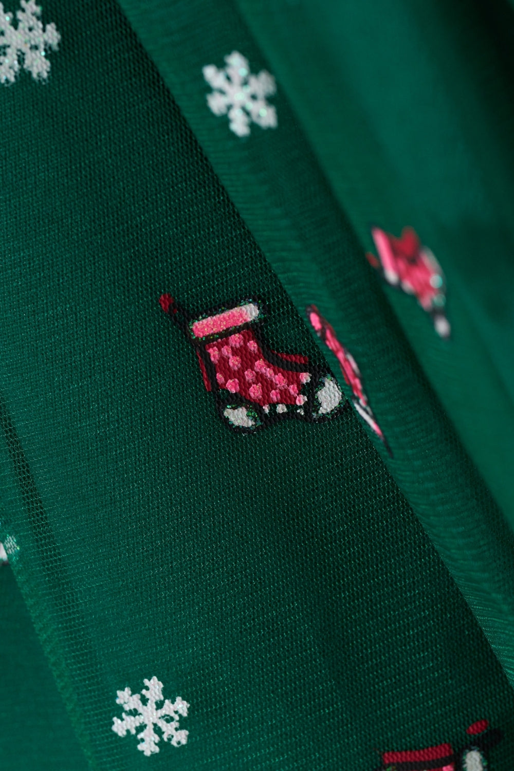 Kırmızı  Yılbaşı Temalı Tül Etekli Kız Bebek Elbise - Annabel