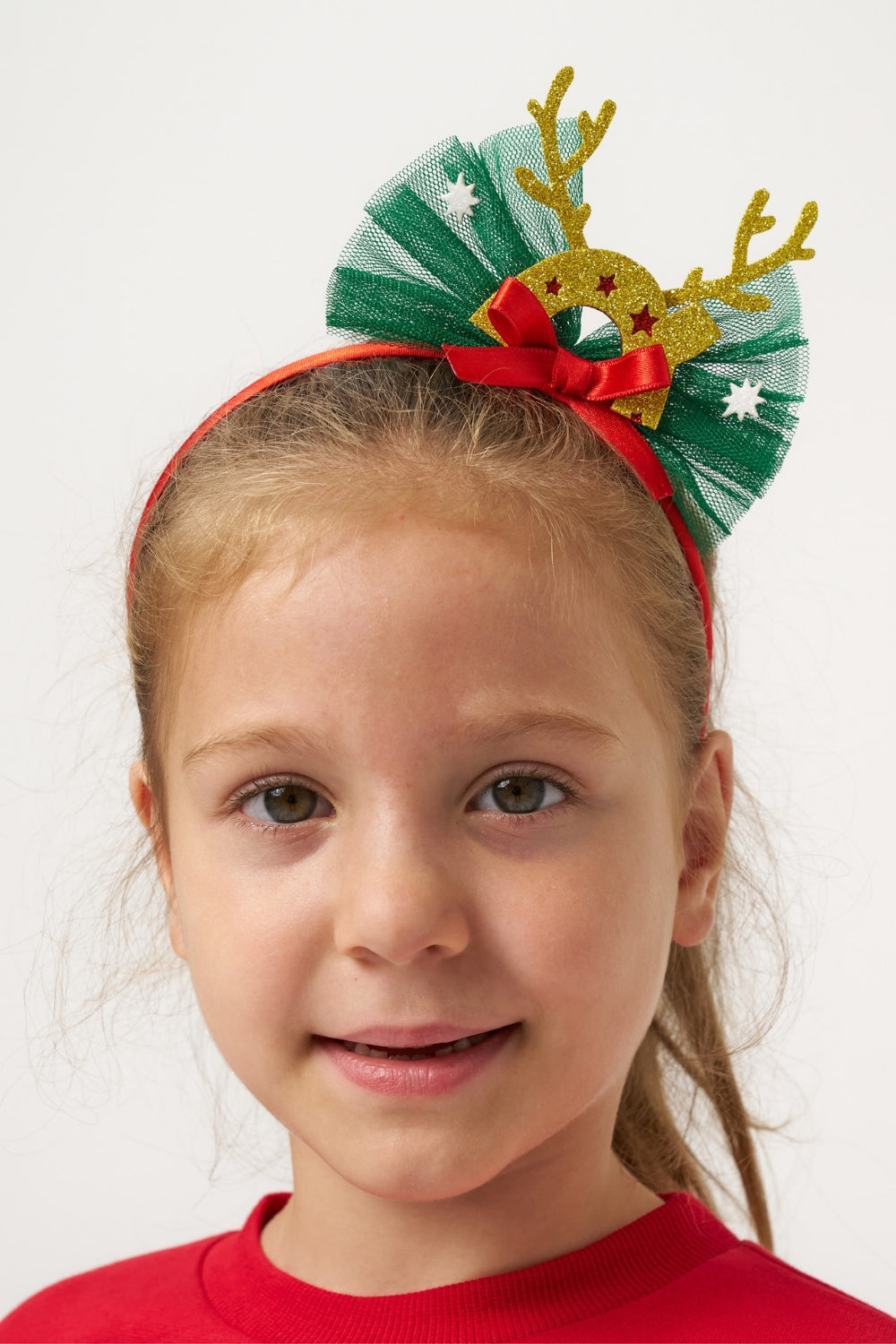 Kırmızı  Joy Baskılı Tül Etekli Kız Çocuk Elbise - Fragile