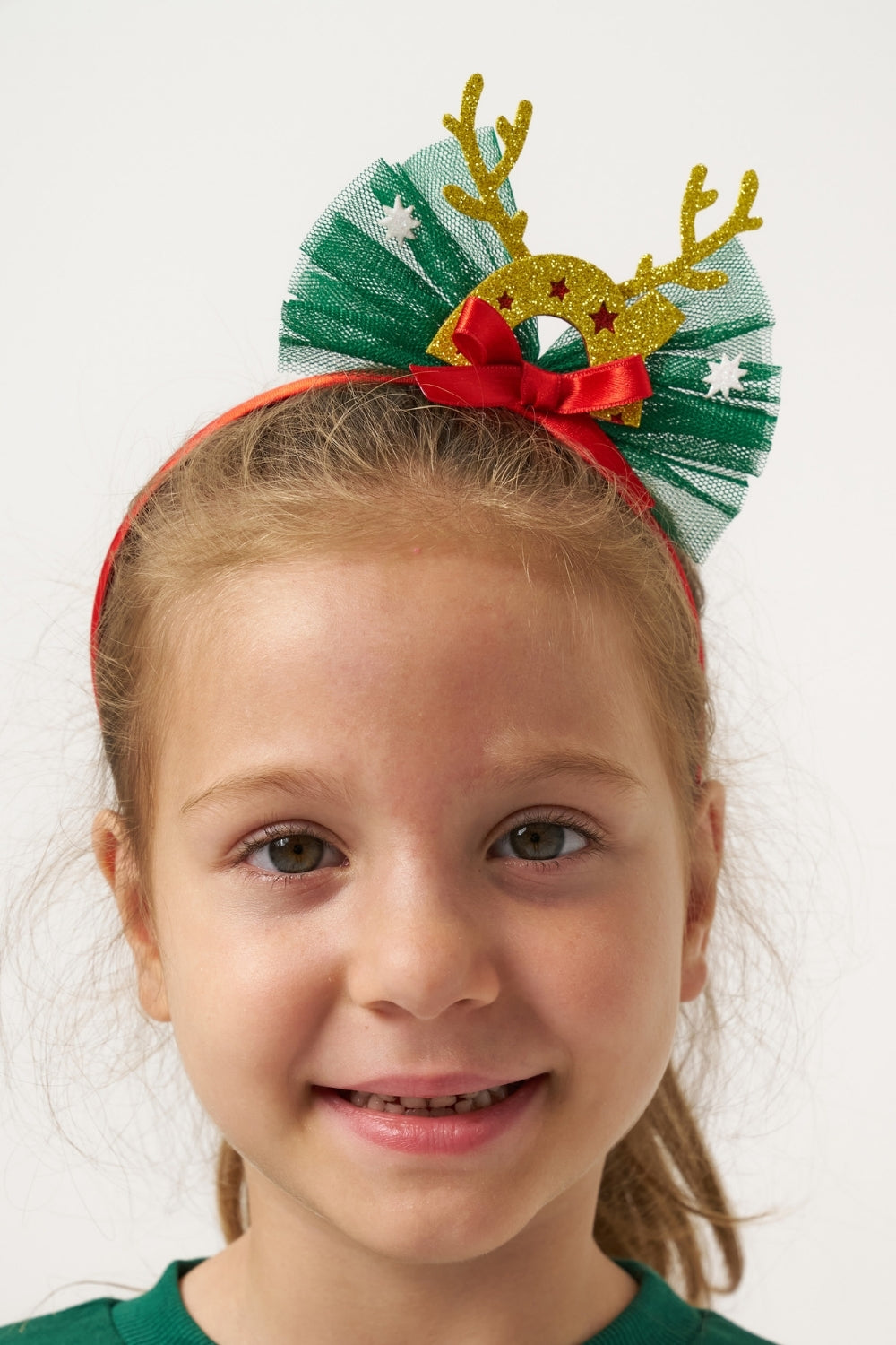 Yeşil  Joy Baskılı Tül Etekli Kız Çocuk Elbise - Fragile