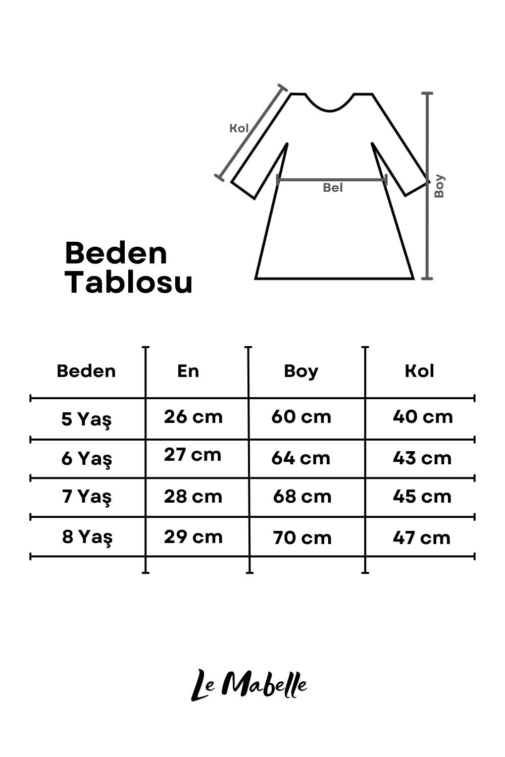 Kırmızı  Eteği Çam Ağaçlı Kız Çocuk Elbise - Nomi