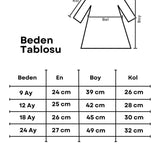 Kırmızı  Çam Ağacı Baskılı Tül Etekli Kız Bebek Elbise - Betty