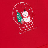 Kırmızı  Kardan Adam Baskılı Saç Bantlı Kız Bebek Romper - Misty