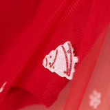 Kırmızı  Kardan Adam Baskılı Saç Bantlı Kız Bebek Romper - Misty