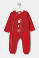 Red Christmas Theme Printed Baby Girl Jumpsuit - Nixie