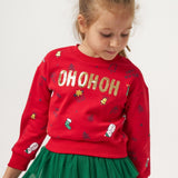 Kırmızı  Yılbaşı Temalı Kız Çocuk İkili Takım - Judy