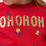 Kırmızı  Yılbaşı Temalı Kız Çocuk İkili Takım - Judy