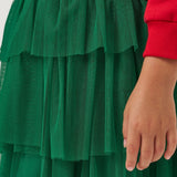 Kırmızı  Yılbaşı Temalı Kız Çocuk İkili Takım - Judy