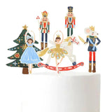 Çok Renkli  Yılbaşı Tema Figürlü 7'li Uzun Kürdan Pasta Süsü