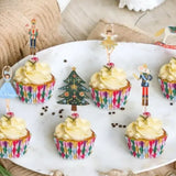 Çok Renkli  Yılbaşı Figürlü 8'li Kürdan Pasta Süsü