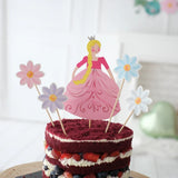 Colorful Princess and Flower Shaped 5-Piece Toothpick Cake Topper
