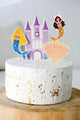 Çok Renkli  Deniz Kızı ve Şato Figürlü 4'lü Kürdan Pasta Süsü