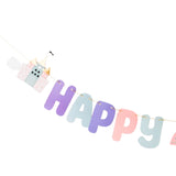 Multicolor Princess and Castle Themed Happy Birthday Banner