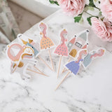 Multicolor Princess and Castle Themed 8-Piece Toothpick Cake Topper 