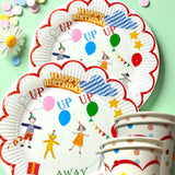 Multicolor  Cute Animal and Child Figure Plate and Cup Set