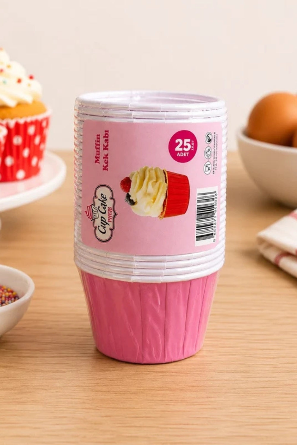 Pembe  Kraft Muffin Kek Kalıbı