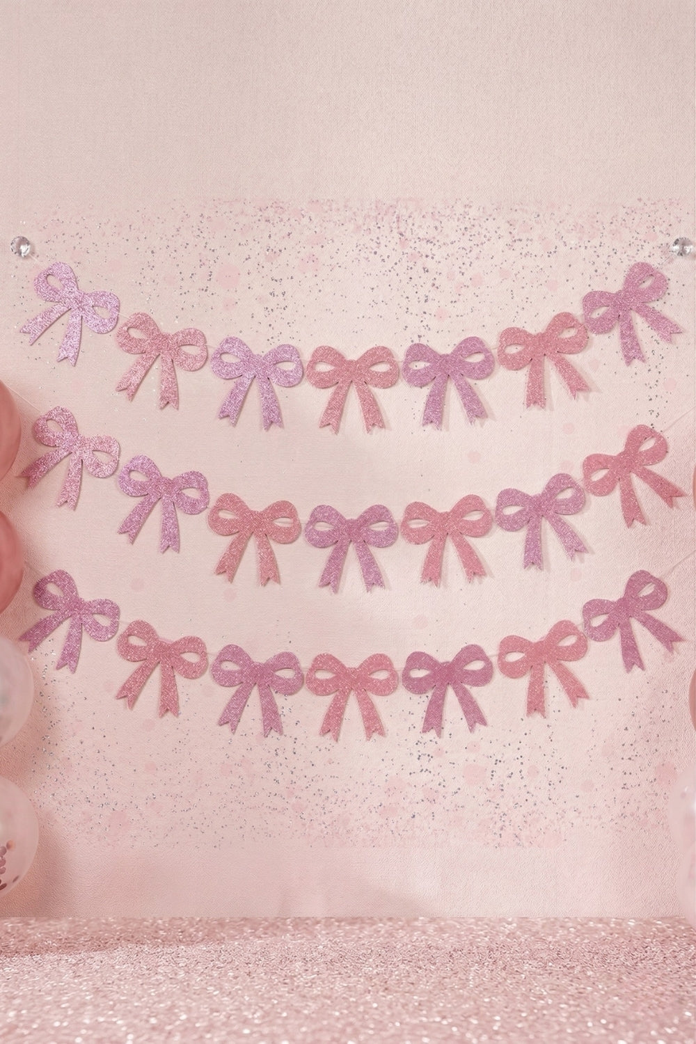 Pembe Simli Fiyonk Figür Parti Banner