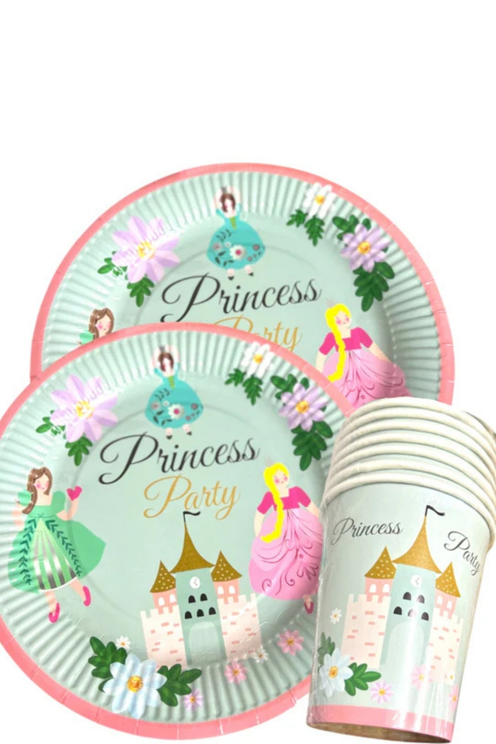 Mint Prenses Temalı 8'li Tabak Bardak Set