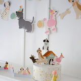 Çok Renkli Köpek Dostalarımız Temalı 6'lı Uzun Kürdan Pasta Süsü