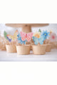 12-Piece Multicolored Butterfly and Flower Themed Toothpick Cake Topper