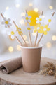 Multicolor 8-Pack Daisy-Shaped Paper Party Straws