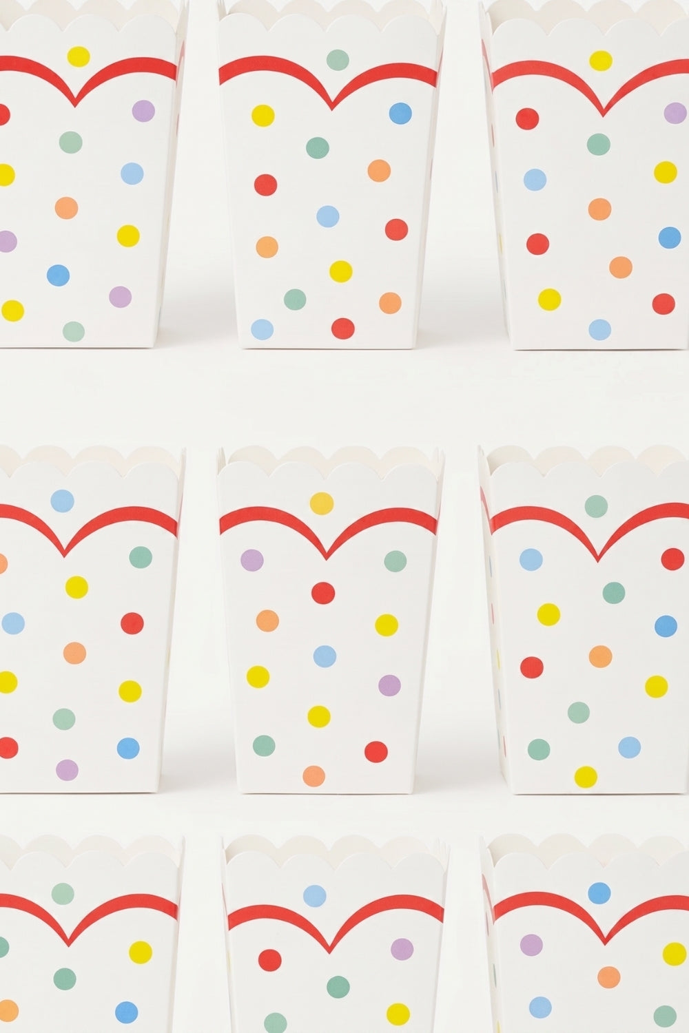 Çok Renkli Puanlı 8'li Mısır Kutusu