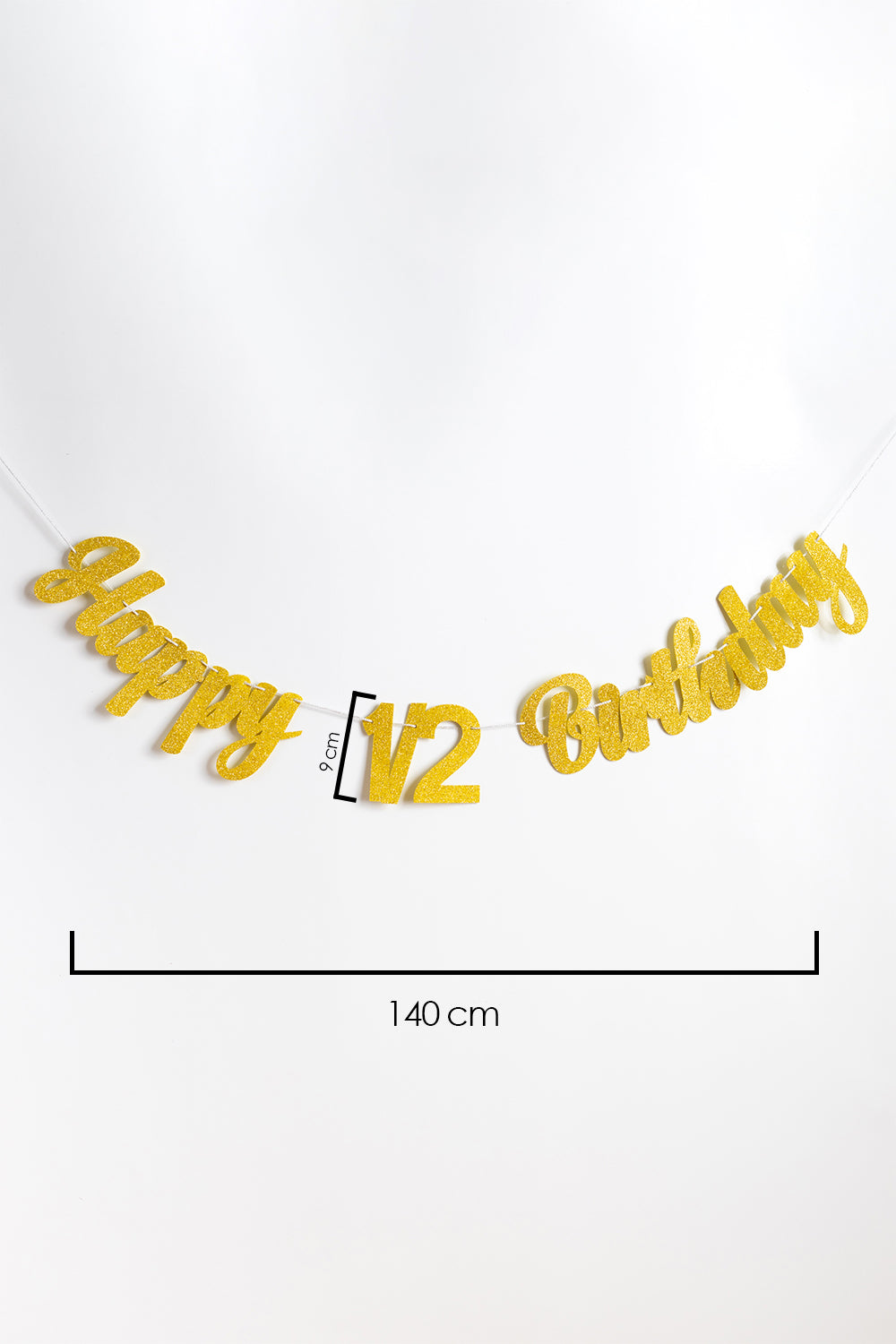 Altın Happy Birthday 1/2 Banner