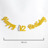 Altın Happy Birthday 1/2 Banner