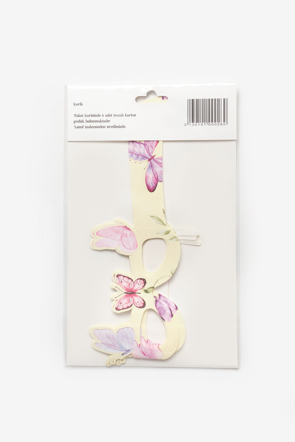 Çok Renkli  Kelebek Temalı Çocuk Parti Gözlüğü Set