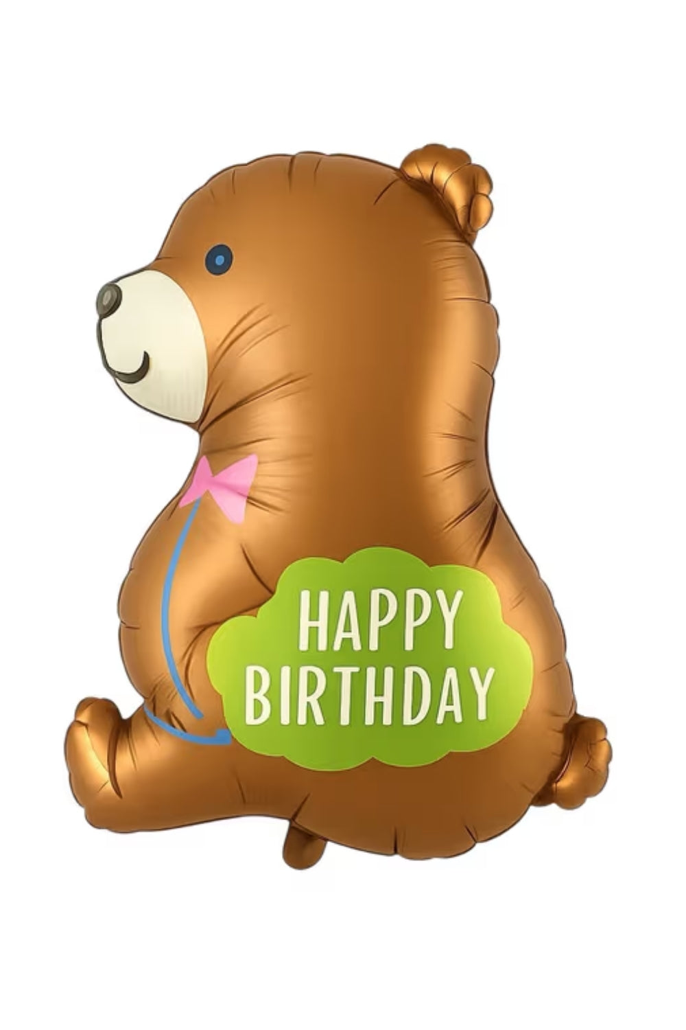 Kahverengi Ayıcık Figür Happy Birthday Yazılı Parti Balonu