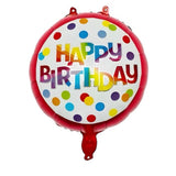 Kırmızı Puanlı Yuvarlak Happy Birthday Parti Balonu